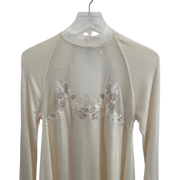 Free People Saheli Cream Asymmetrical Long Sleeve Tunic Size S - Picture 12 of 16